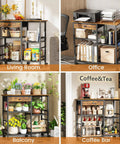 Microwave Stand With Wheels 6-Tier Rolling Cart Adjustable Shelves Kitchen Island Storage in various settings