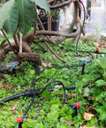 207Ft Automatic Drip Irrigation Kit With Water Timer For Greenhouse And Garden Easy Setup in use watering plant bed