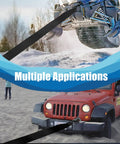 Heavy Duty Boat Trailer Winch Strap With Hook 2 Inch By 20 Foot, shown securing boat and Jeep towing applications