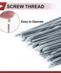 Close-up of 48 Piece Set Of 10G Bicycle Spokes 125mm Silver Tone Galvanized Carbon Steel Wheel Spokes with screw thread detail.