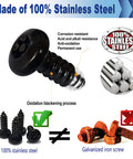 Heavy Duty Premium Black Anti Theft License Plate Screws M6 Stainless Steel Bolt Set For Vehicles close-up view showing corrosion resistant features