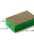 Diamond Hand Polishing Pad Grit 60 Very Coarse Foam Sanding Block, size 3.74 x 2.16 x 1.1 inches, green with diamond texture