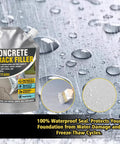 500g Concrete Crack Filler Waterproof Self Leveling Sealant, High Elastic Liquid Cement Repair pouch on wet surface