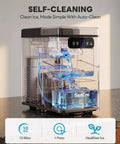 Top Shelf Countertop Nugget Ice Maker Crushing 40 Pounds Of Soft Chewable Ice Daily With Lightning Fast Five Minute Batches for self-cleaning water flow.