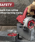 Worker using Segmented Diamond Cutting Blade 4.5 Inch For Angle Grinder Stone Master to cut concrete block