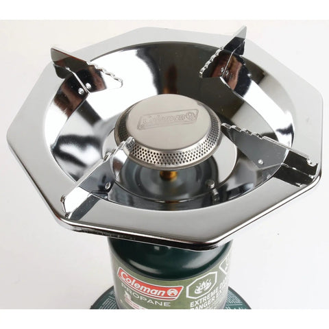 Close-up of BottleTop Propane Stove Portable Camping Cooker With Adjustable Burner And 10,000 Total BTUs Of Cooking Power