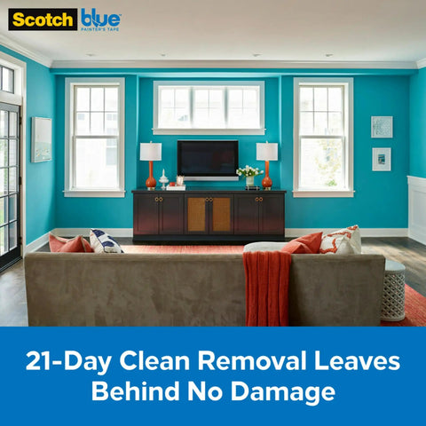 Colorful room displaying Paint Tape With Plastic Duo That Clings For Easy Positioning And No Residue Finish 48 Inch masking film.