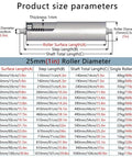 Heavy Duty Stainless Steel Conveyor System Replacement Roller 1 Inch Diameter By 11.8 Inch Length charts size parameters.