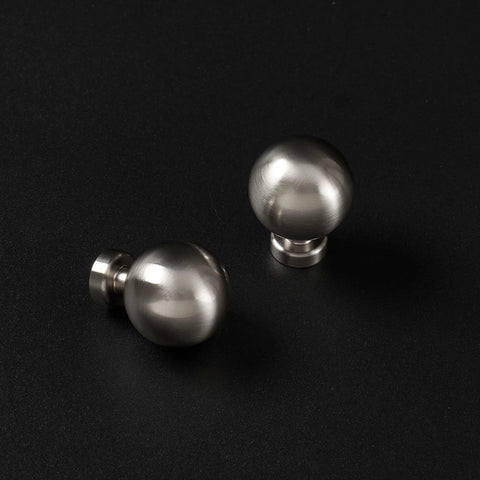 1 Inch Brushed Nickel Cabinet Knobs Set for Cabinets Drawers Dressers and Wardrobes Classic Vintage Drawer Pulls displayed on black surface