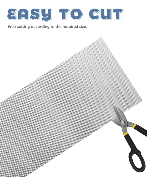 Built Tough Automotive Exhaust Heat Shield crafted from rugged aluminum thermal barrier shown being cut with scissors.