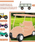 Infographic showing universal compatibility of 4.80/4.00-8 inch tire inner tubes with carts, tractors, ATVs, and quads.