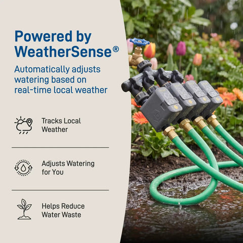 Gen 2 Smart Hose Watering Timer With Wi Fi Hub Four Pack Includes Hose Y Splitter Easy Setup And Precise Scheduling