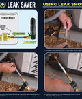 Direct Inject UV Dye Leak Sealer being applied to HVAC system using Leak Shot injection gun. DIY leak detection and sealing.