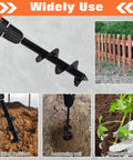 Heavy Duty Garden Auger Drill Bit Three Inch By Twelve Inch For Planting Bulb Planter Tool With Three Eighths Inch Hex Drive in use for digging holes and mixing soil