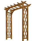 Cedar Wood Garden Arbor 55 By 88 Inches Golden Brown Arch With Lattice Trellis For Climbing Plants Easy Assembly Built Tough