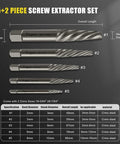 7 Piece Screw Extractor Set For Damaged Bolts And Stripped Screws Easy Out Bolt Extractors With Spiral Flutes labeled sizes CR MO steel