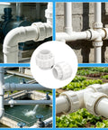 Image of Three Quarter Inch PVC Union Couplings with EPDM O Rings for plumbing and irrigation systems installation.