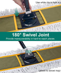 Built Tough Commercial Dust Mop With Extended Rustproof Steel Shaft And Wide Sweep Design, 180° swivel joint feature.
