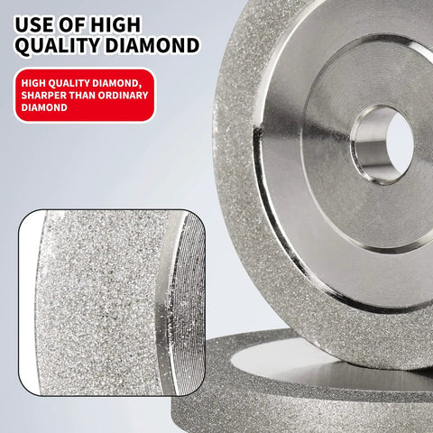 Close-up of Built Solid Workhorse 3 Inch Flat Diamond Grinding Wheel showing high-quality diamond surface, ideal for precision industrial grinding.