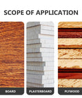 Application scope of Self Centering Dowel Drilling Locator Jig: board, plasterboard, plywood for woodworking projects.