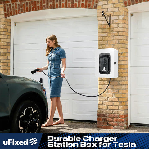 Heavy Duty Weatherproof EV Charger Enclosure Wall Box With Secure Code Lock Solid Shield For Tesla And Chargepoint Setup in outdoor setting.