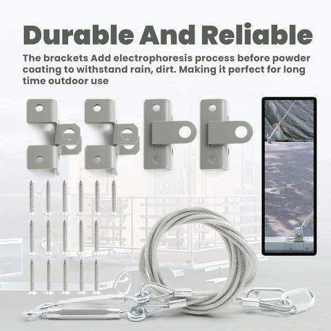 RV Toy Hauler Patio Cable Kit 109 Inch Universal Fit For Most Trailers Easy Install Upgrade For Patio Doors And Accessories Heavy Duty 1800 Lb Capacity All In One Setup