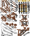 Upgraded RC Car Parts Kit For 1 By 10 Jato 4X4 Brushless VXL Driveshafts Shock Absorbers Suspension Arms Shock Towers Bronze