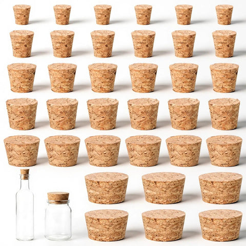 Natural Cork Stoppers Set For Glass Bottles 36 Pcs ✓