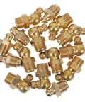 60-Piece Grease Zerk Fitting Kit With Copper Threaded Nipples 1/4-28 SAE LT Straight And Angled Heads High-Pressure Couplers