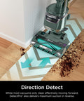 Detect Pro Lift Away ADV Bagless Upright Vacuum with DuoClean Detect cleaning dirt from hardwood floor, evergreen finish