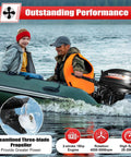 Man and child in a boat with Nazeaob 2 Stroke 18HP Outboard Motor For Fishing Boats 246CC Heavy Duty Engine with CDI Ignition