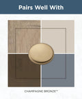 Champagne Bronze Cabinet Handles tone-matching guide with four complementary colors for design coordination.