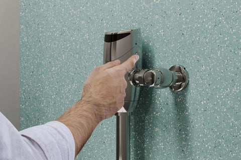 1.6 GPF Top Mount Exposed Sensor Flush Valve For Water Closet With Gear-Driven Ceramic Cartridge, Hydropower, AV Diaphragm, HydroX Power Technology Delivers Renewable, Low-Maintenance Performance on wall-mounted flush valve
