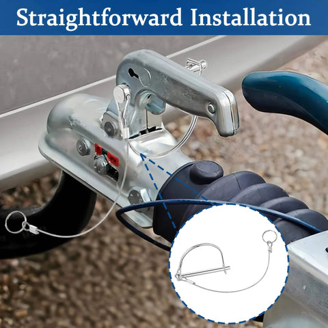 Installed Two Pack Locking Hitch Pins With Anti Lost Rope Ring For Secure Trailer Towing, Heavy Duty Trailer Pin Set