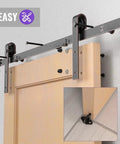 Oil Rubbed Bronze Sliding Barn Door Hardware Kit With Five And A Half Foot Track And J Shape Rollers Brushed Antique Bronze Finish