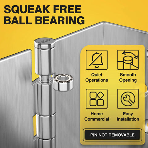 Expandable Offset Door Hinge Set 4 Inch Ball Bearing Hinges With Five Eighth Inch Radius Swing Clear Adds 2 Inches Of Door Space