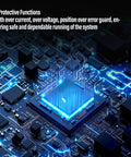 Close-up of electronic circuit board with glowing chip, illustrating functionality of Integrated Servo Stepper Motor With Built In Encoder.