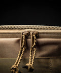 Close-up of khaki Durable Travel Packing Cubes Set With Zippers Luggage Organizers For Backpacking Waterproof 500D Nylon Build.