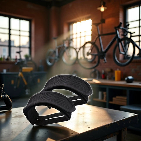 Two Pack Pedal Straps With Toe Clips For Fixed Gear And Kids Bikes Heavy Duty Beam Material Universal Fit Secure Foot Retention