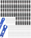 MC4 Solar Panel Connectors Kit 50 Pairs With 2 Spanners, IP67 Waterproof Male And Female Plugs For 14 AWG To 10 AWG Solar Wiring