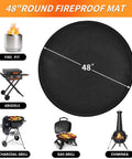 48 Inch Round Fire Pit Mat For Outdoor Pits And Grills 1800 F Fireproof DoubleSided Silicone Coating With Fiberglass Under Mat