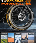 16 inch off-road tire for All Terrain Electric Dirt Bike For Adults And Teens With 4500W Peak Motor, 40 MPH Top Speed