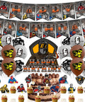 Welding Theme Birthday Party Decor Kit With Happy Birthday Banner Cake Topper Cupcake Toppers Balloons And Ribbon For Electric Welder Celebration complete set
