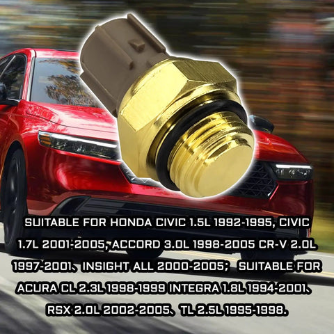 Dead Simple Plug And Play Coolant Temperature Sensor For Honda Accord Civic CRV Direct Fan Switch Replacement Fits Civic Accord CRV RSX close-up view