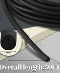 Kickass 6mm Round Epdm Rubber Tubing For Weather Stripping 24.6 Feet Black Closed Cell Foam Seal Strip on a flat surface.