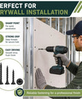 Drywall Screws Assortment Kit 1100 Pieces With Thirteen Sizes Size Six And Size Eight Black Phillips Wood Screws In Two And Three Quarter Inches Two Inches One And One Half Inches One And One Quarter Inches One Inch Three Quarter Inch Five Eighths Inch on drywall
