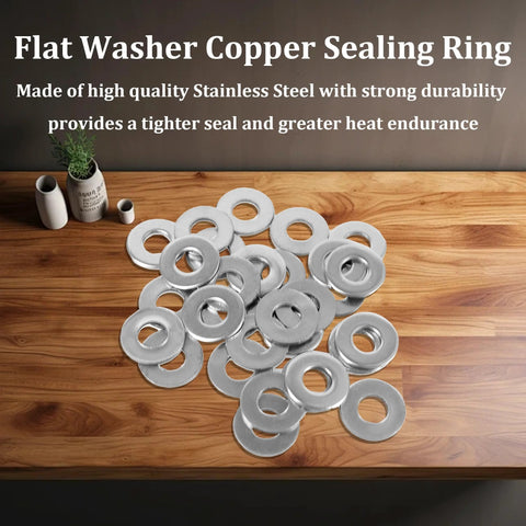 Runseaway M5 stainless steel flat washers, 60 pcs, inner 5mm outer 12mm thickness 1mm.