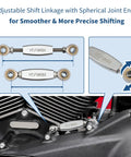 Mid Control Shift Linkage Rod For Harley Davidson Dyna 2017 And Softail FX 2018 To 2024, 7075 Aluminum Alloy Gear Shifter Linkage Replacement, Chrome Electroplated, Bolt On Upgrade For Street Bob Low Rider S And More. adjustable shift linkage rod with spherical joints