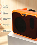 Compact 10W Acoustic Guitar Amplifier With 15 Foot Cable Bundle For Portable Practice Battery Powered Dual Channel Bright And Normal Tone design