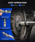 11 Piece Universal Clutch Alignment Tool Kit for Cars Light Trucks And SUVs Pro Grade Heavy Duty Metric Clutch Plate Centering Tools with 3 Spindles Expanding Mandrel Pilot Bearing Adapters Rubber Washers And Gloves shown in use on clutch plate.
